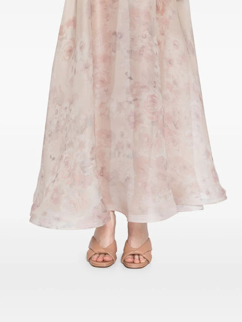 Silk Floral Skirt