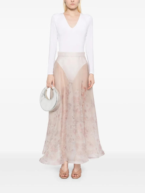 Silk Floral Skirt