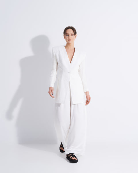 Oversized White Blazer