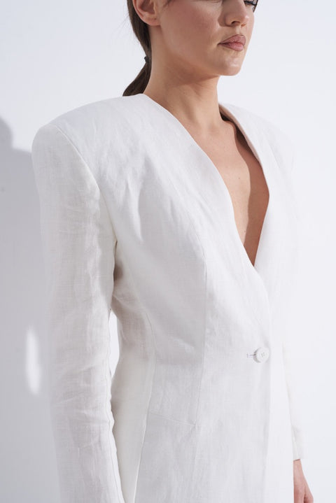 Oversized White Blazer