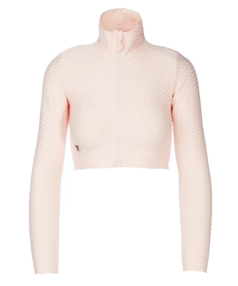 Crop zipper top 3D - Nude