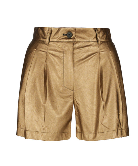 Gold Leather Shorts