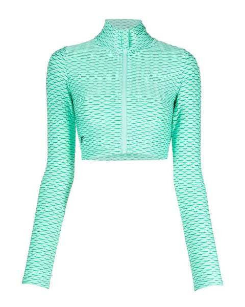 Crop zipper top 3D - Light Green