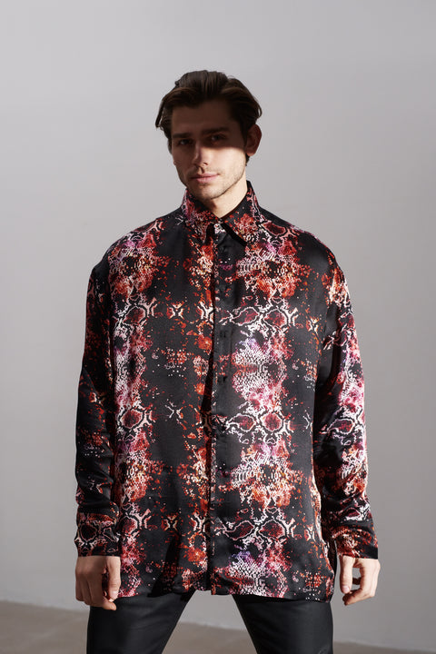 Digital Snake Silk Shirt