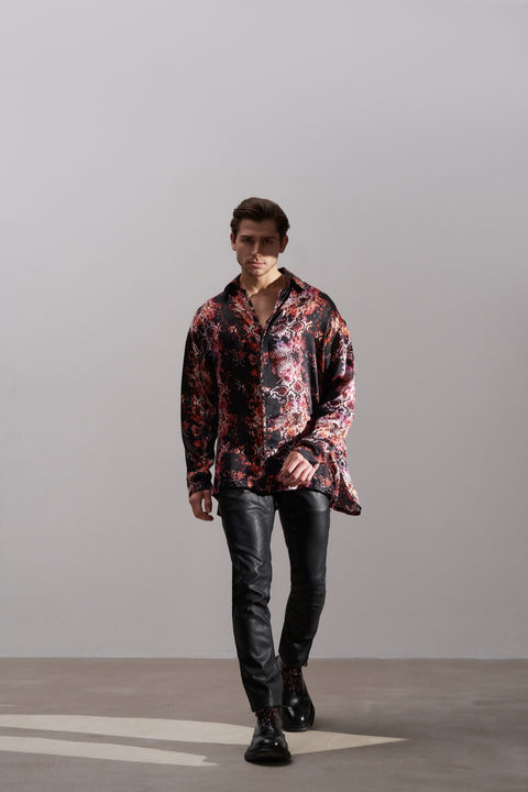 Digital Snake Silk Shirt