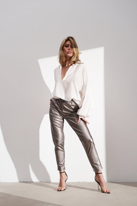 Regular Silver Trousers