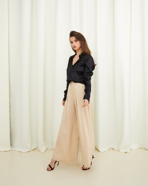 Beige Linen Trousers