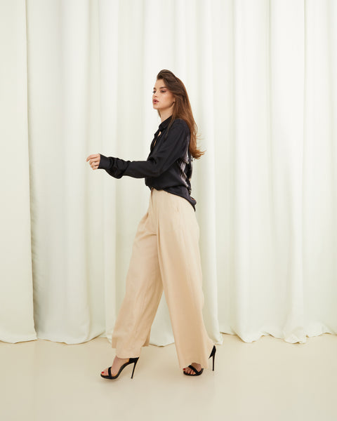 Beige Linen Trousers