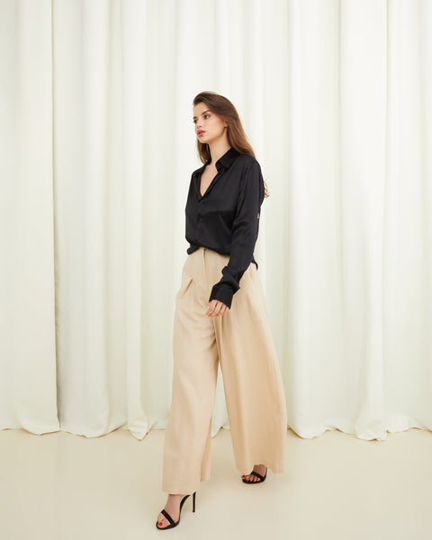 Beige Linen Trousers