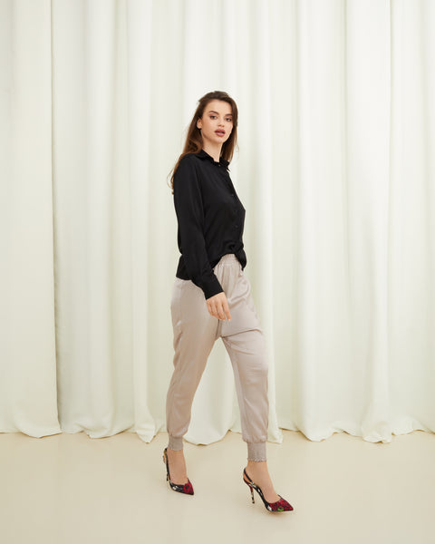 Silver Low Pockets Trousers