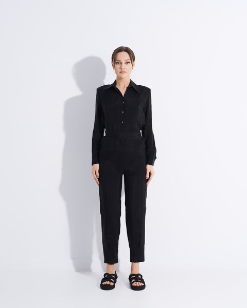 Black Cupro Jumpsuit