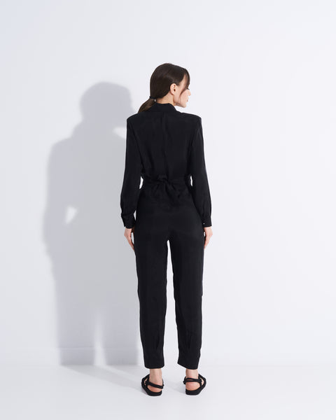 Black Cupro Jumpsuit