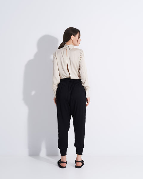 Black Low Pockets Trousers