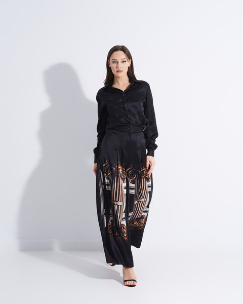 Silk Column Trousers