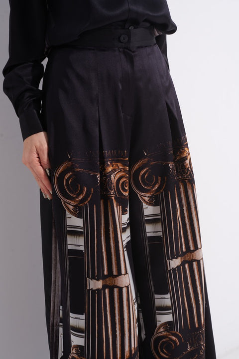 Silk Column Trousers