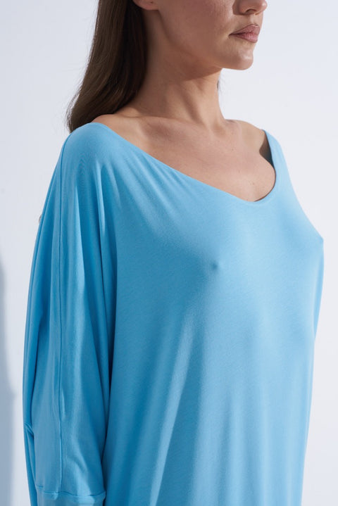 Blue Draping Dress